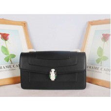 Bvlgari Flap Cover Serpenti Forever 22cm Calfskin Black